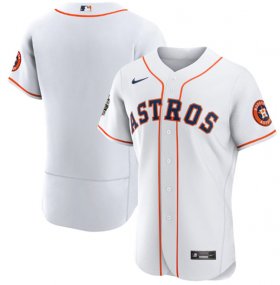 Wholesale Cheap Men\'s Houston Astros Blank White 2022 World Series Flex Base Stitched Baseball Jersey