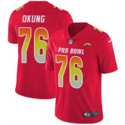 Wholesale Cheap Nike Chargers #76 Russell Okung Red Men's Stitched NFL Limited AFC 2018 Pro Bowl Jersey
