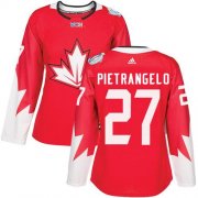 Wholesale Cheap Team Canada #27 Alex Pietrangelo Red 2016 World Cup Women's Stitched NHL Jersey