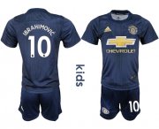 Wholesale Cheap Manchester United #10 Ibrahimovic Third Kid Soccer Club Jersey
