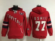 Wholesale Cheap Washington Capitals #77 T.J Oshie Red Women's Old Time Heidi NHL Hoodie