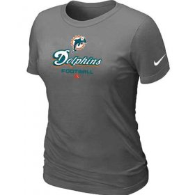 Wholesale Cheap Women\'s Nike Miami Dolphins Critical Victory NFL T-Shirt Dark Grey
