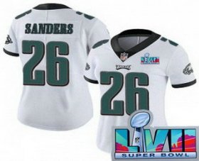Cheap Women\'s Philadelphia Eagles #26 Miles Sanders Limited White Super Bowl LVII Vapor Jersey