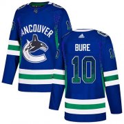 Wholesale Cheap Adidas Canucks #10 Pavel Bure Blue Home Authentic Drift Fashion Stitched NHL Jersey