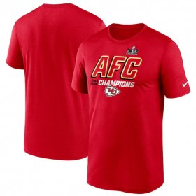 Cheap Men\'s Kansas City Chiefs Red 2023 AFC Champions Iconic T-Shirt
