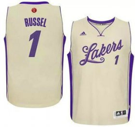 Wholesale Cheap Men\'s Los Angeles Lakers #1 D\'Angelo Russell Revolution 30 Swingman 2015 Christmas Day White Jersey