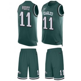 Wholesale Cheap Nike Eagles #11 Carson Wentz Midnight Green Team Color Men\'s Stitched NFL Limited Tank Top Suit Jersey