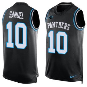 Wholesale Cheap Nike Panthers #10 Curtis Samuel Black Team Color Men\'s Stitched NFL Limited Tank Top Jersey
