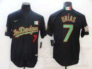 Wholesale Cheap Men's Los Angeles Dodgers #7 Julio Urias Black With Los Angeles Green Mexico 2020 World Series Stitched MLB Jersey