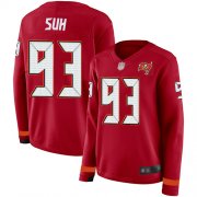 Wholesale Cheap Nike Buccaneers #93 Ndamukong Suh Red Team Color Women's Stitched NFL Limited Therma Long Sleeve Jersey