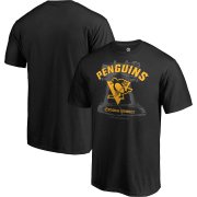 Wholesale Cheap Men's Pittsburgh Penguins Black 2019 Stadium Series Wordmark Blue Line T-Shirt