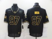 Wholesale Cheap Men's San Francisco 49ers #97 Nick Bosa Black Gold 2020 Salute To Service Stitched NFL Nike Limited Jersey