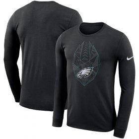 Wholesale Cheap Men\'s Philadelphia Eagles Nike Black Fan Gear Icon Performance Long Sleeve T-Shirt