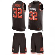 Wholesale Cheap Nike Browns #32 Jim Brown Brown Team Color Men's Stitched NFL Limited Tank Top Suit Jersey