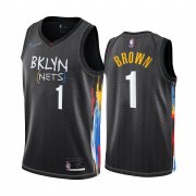 Wholesale Cheap Nike Brooklyn Nets #1 Bruce Brown Black NBA Swingman 2020-21 City Edition Jersey