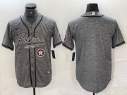 Cheap Men's Houston Astros Blank Grey Gridiron Cool Base Stitched Baseball Jersey