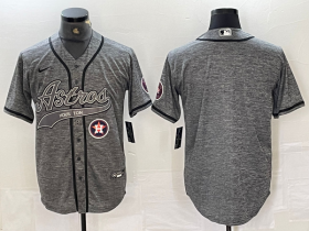 Cheap Men\'s Houston Astros Blank Grey Gridiron Cool Base Stitched Baseball Jersey
