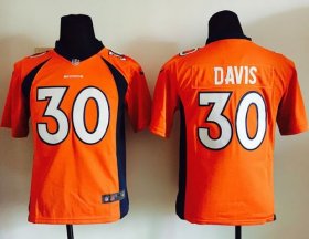 Wholesale Cheap Nike Broncos #30 Terrell Davis Orange Team Color Youth Stitched NFL New Elite Jersey