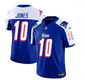 Wholesale Cheap Men\'s New England Patriots #10 Mac Jones Blue White 2023 F.U.S.E. Vapor Limited Football Stitched Jersey