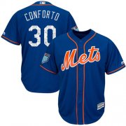 Wholesale Cheap Mets #30 Michael Conforto Blue 2018 Spring Training Cool Base Stitched MLB Jersey
