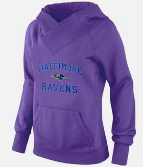 Wholesale Cheap Women\'s Baltimore Ravens Heart & Soul Pullover Hoodie Purple