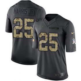 Wholesale Cheap Nike Chargers #25 Chris Harris Jr Black Youth Stitched NFL Limited 2016 Salute to Service Jersey
