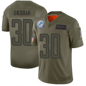 Wholesale Cheap Nike Lions #30 Jeff Okudah Camo Men\'s Stitched NFL Limited 2019 Salute To Service Jersey