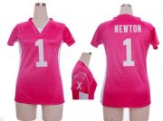 Wholesale Cheap Nike Panthers #1 Cam Newton Pink Draft Him Name & Number Top Women's Stitched NFL Elite Jersey