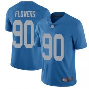 Wholesale Cheap Nike Lions #90 Trey Flowers Blue Throwback Men's Stitched NFL Vapor Untouchable Limited Jersey