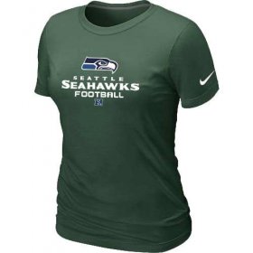 Wholesale Cheap Women\'s Nike Seattle Seahawks Critical Victory NFL T-Shirt Dark Green