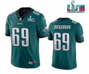 Cheap Men's Philadelphia Eagles #69 Landon Dickerson Green Super Bowl LVII Patch Vapor Untouchable Limited Stitched Jersey