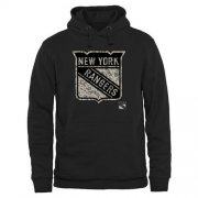 Wholesale Cheap Men's New York Rangers Black Rink Warrior Pullover Hoodie