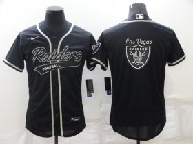 Wholesale Cheap Men\'s Las Vegas Raiders Black Team Big Logo With Patch Cool Base Stitched Baseball Jersey