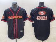 Cheap Men's San Francisco 49ers Big Logo Black Red Cool Base Stitched 2023 Baseball Jersey