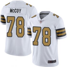 Wholesale Cheap Nike Saints #78 Erik McCoy White Men\'s Stitched NFL Limited Rush Jersey