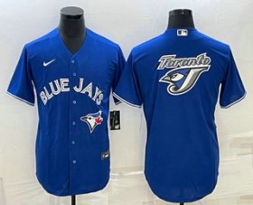 Cheap Men\'s Toronto Blue Jays Big Logo Blue Stitched MLB Cool Base Nike Jersey