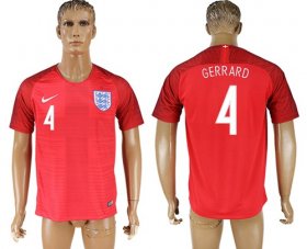 Wholesale Cheap England #4 Gerrard Away Soccer Country Jersey