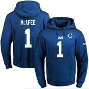 Wholesale Cheap Nike Colts #1 Pat McAfee Royal Blue Name & Number Pullover NFL Hoodie
