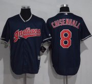 Wholesale Cheap Indians #8 Lonnie Chisenhall Navy Blue New Cool Base Stitched MLB Jersey