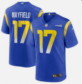 Wholesale Cheap Men\'s Los Angeles Rams #17 Baker Mayfield Royal Vapor Untouchable Limited Stitched Football Jersey