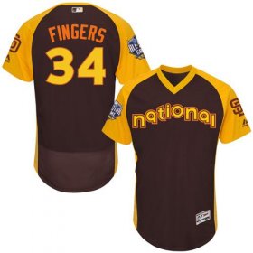 Wholesale Cheap Padres #34 Rollie Fingers Brown Flexbase Authentic Collection 2016 All-Star National League Stitched MLB Jersey