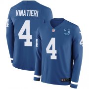 Wholesale Cheap Nike Colts #4 Adam Vinatieri Royal Blue Team Color Men's Stitched NFL Limited Therma Long Sleeve Jersey