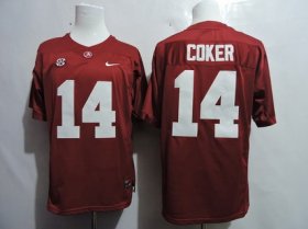 Wholesale Cheap Men\'s Alabama Crimson Tide #14 Jake Coker Red College Football Nike Jersey