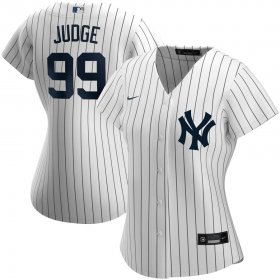 Wholesale Cheap New York Yankees #99 Aaron Judge Nike Women\'s Home 2020 MLB Player Name Jersey White
