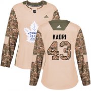 Wholesale Cheap Adidas Maple Leafs #43 Nazem Kadri Camo Authentic 2017 Veterans Day Women's Stitched NHL Jersey