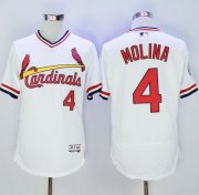 Wholesale Cheap Cardinals #4 Yadier Molina White Flexbase Authentic Collection Cooperstown Stitched MLB Jersey