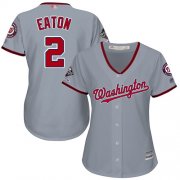 Wholesale Cheap Nationals #2 Adam Eaton Grey Road 2019 World Series Champions Women's Stitched MLB Jersey