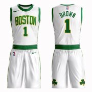 Wholesale Cheap Boston Celtics #1 Walter Brown White Nike NBA Men's City Edition Suit Authentic Jersey