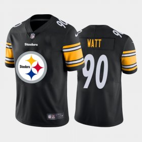 Wholesale Cheap Pittsburgh Steelers #90 T.J. Watt Black Men\'s Nike Big Team Logo Vapor Limited NFL Jersey