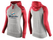 Wholesale Cheap Women's Nike Miami Dolphins Performance Hoodie Grey & Red